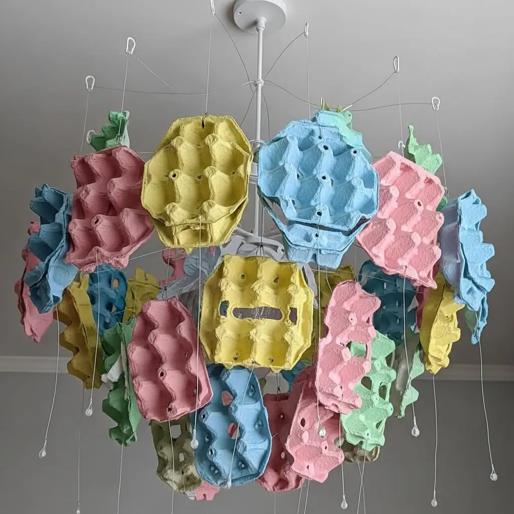 Egg Carton Chandelier