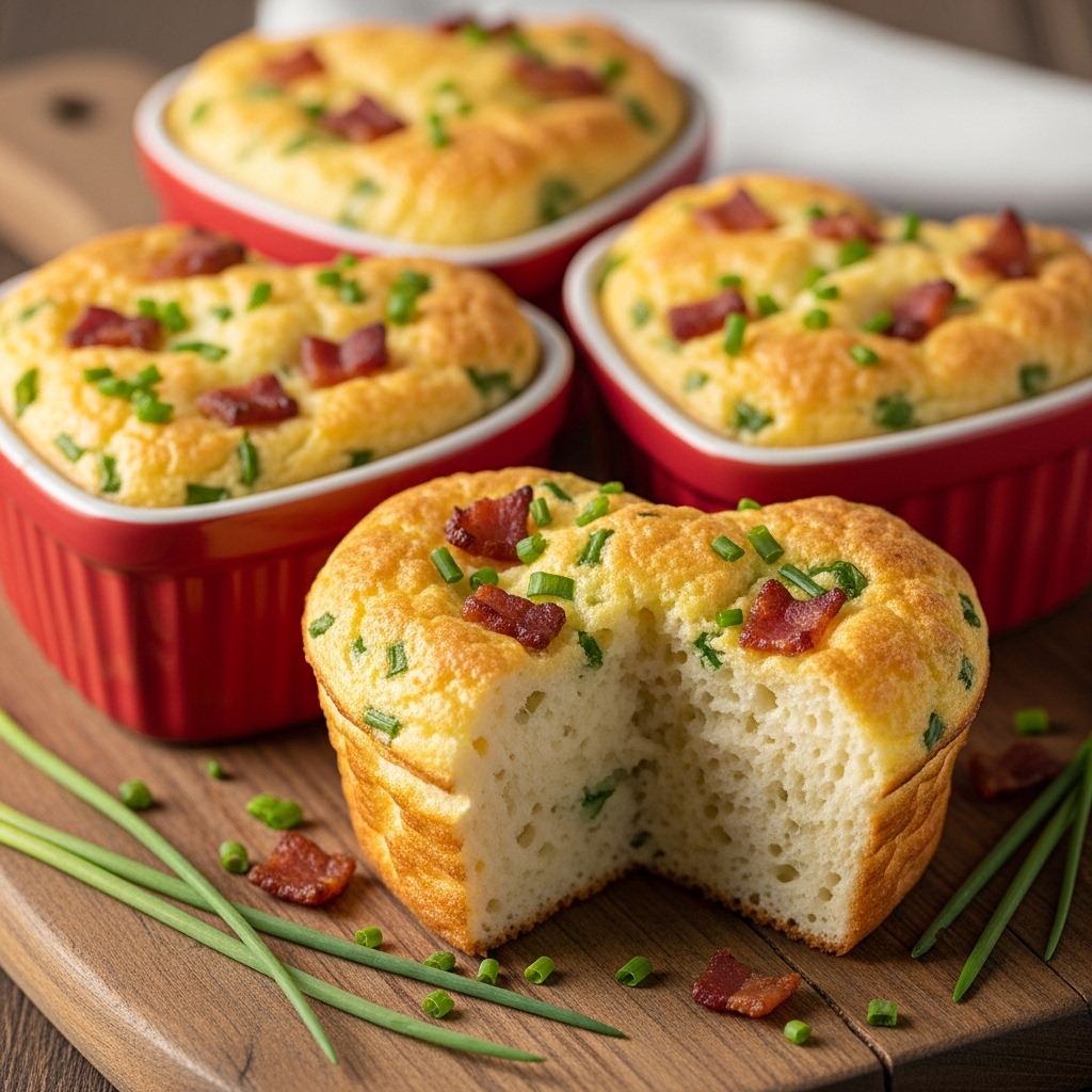 Bacon and Chive Soufflé Hearts