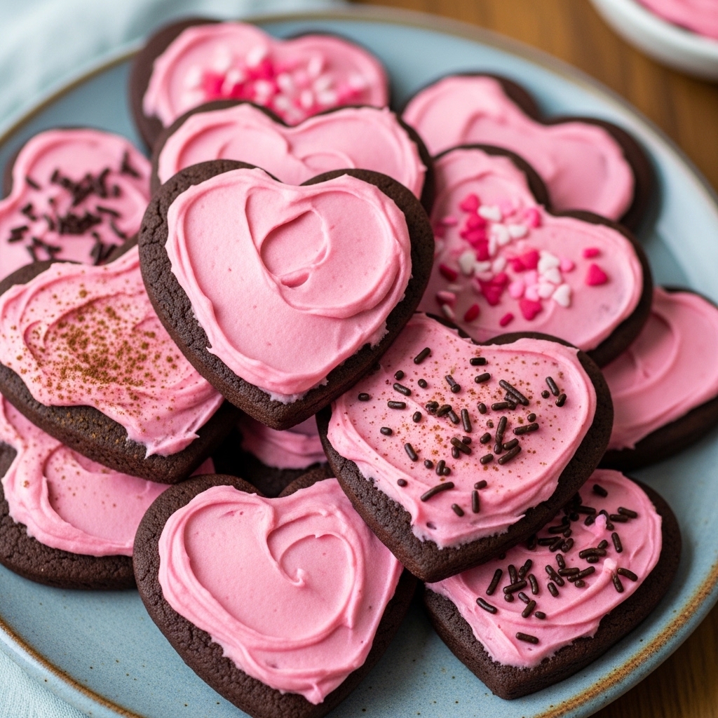 Chocolate Sugar Cookie Hearts