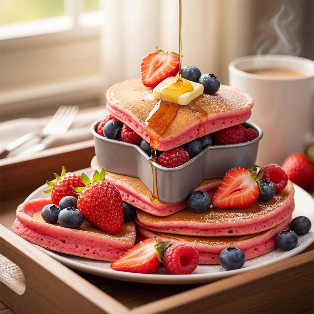 12. Heart-Shaped Pancakes
