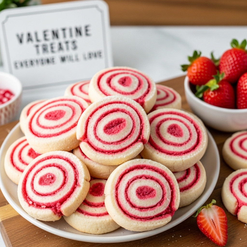  Strawberry Pinwheel Cookies