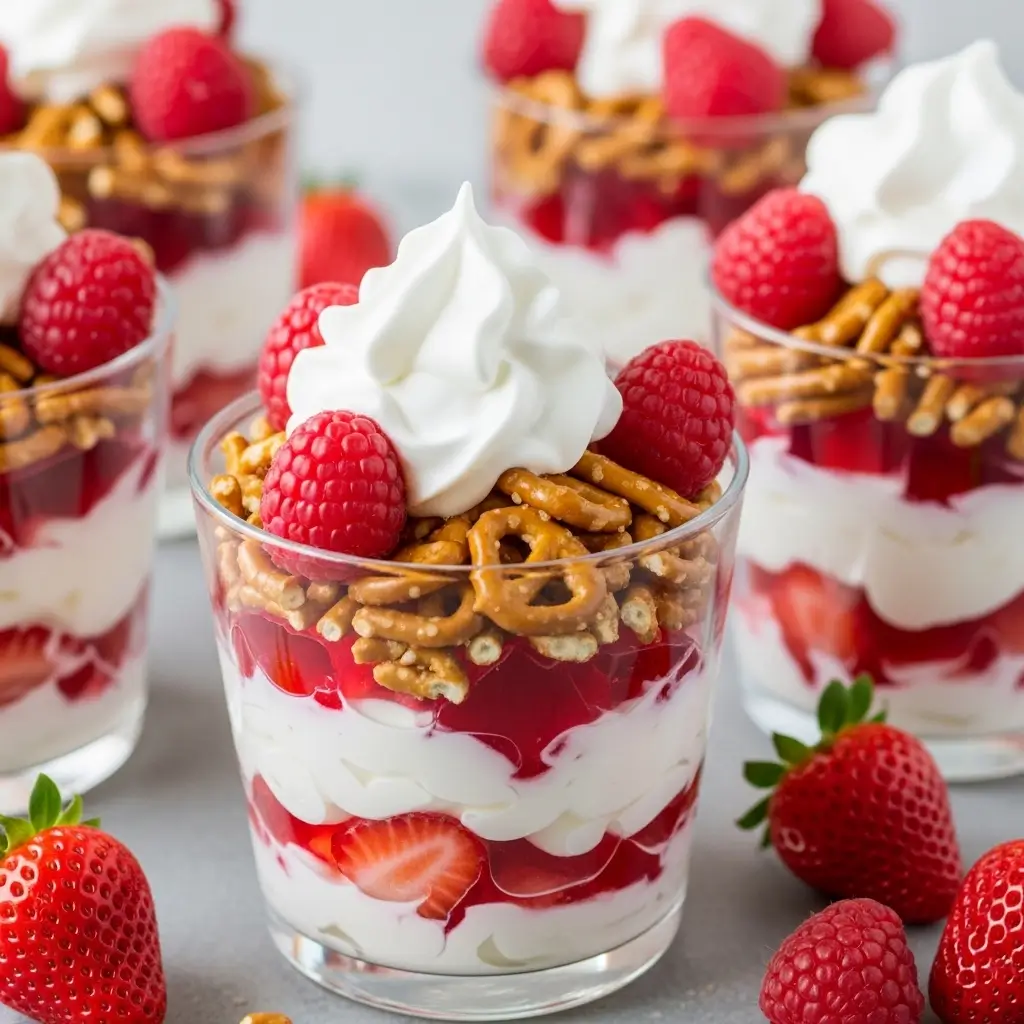 Strawberry Pretzel Salad Parfait