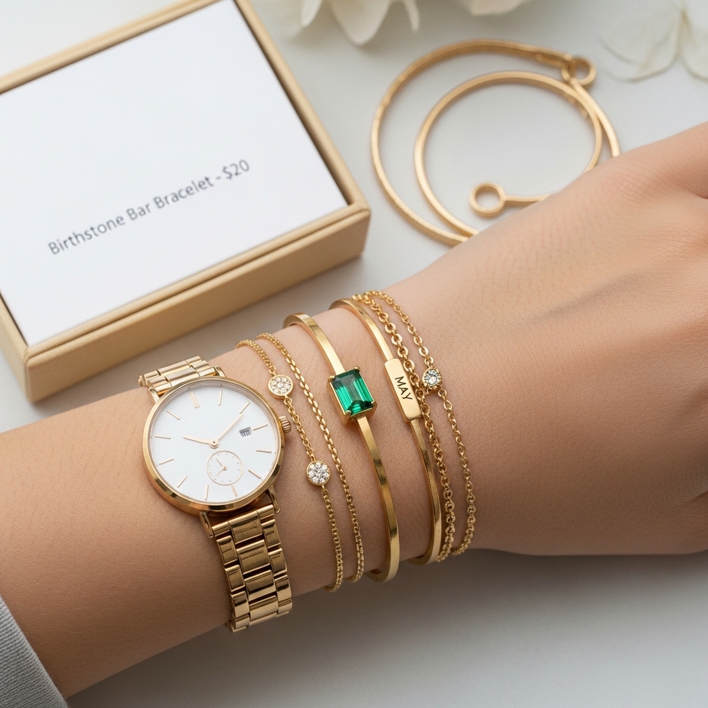 Birthstone Bar Bracelet