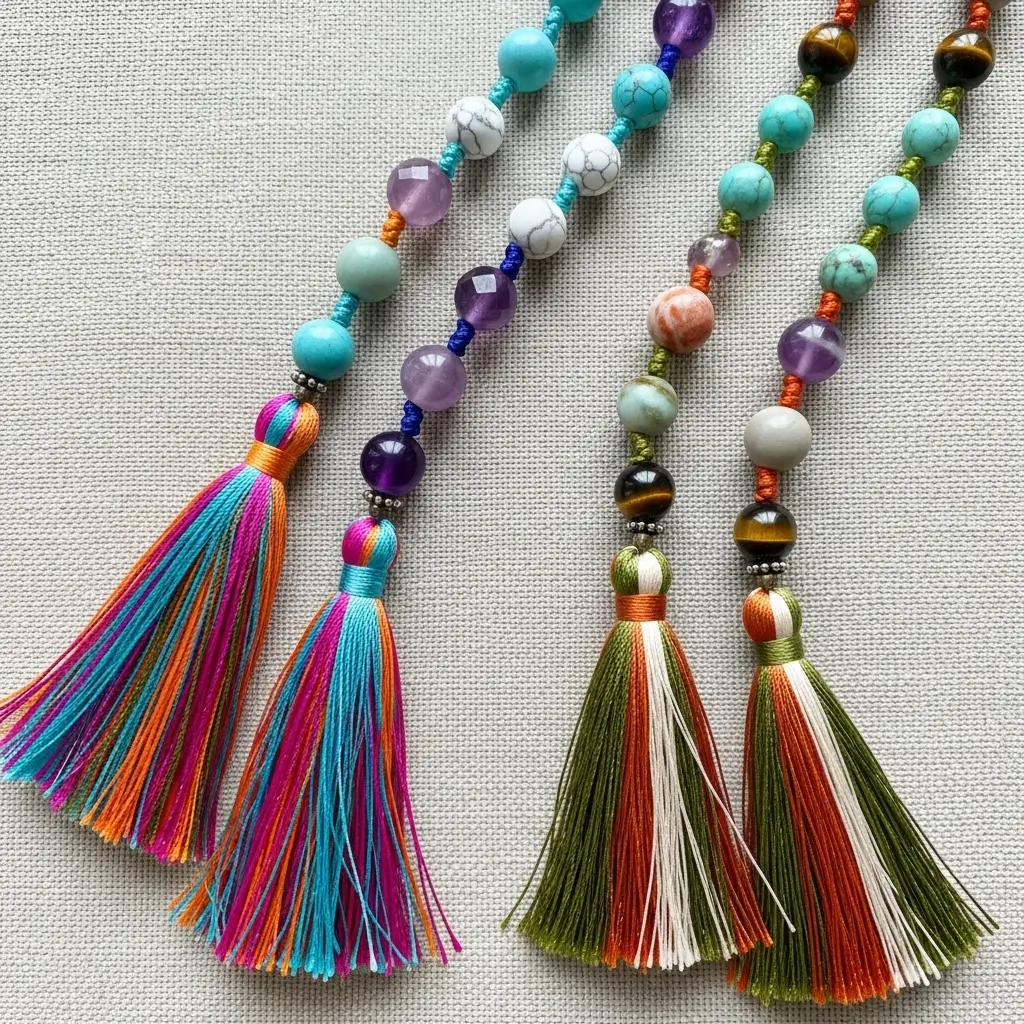 Hand-Beaded Bohemian Tassel Necklaces