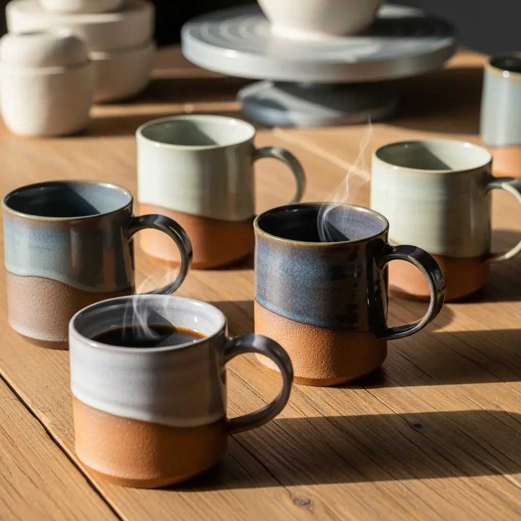 Hand-Thrown Ceramic Mugs