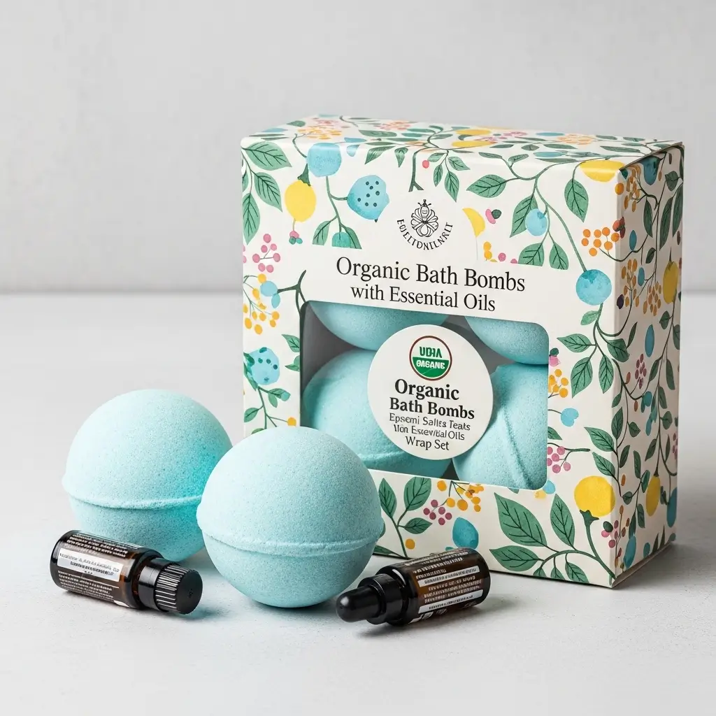 Organic Bath Bombs with Essential Oils