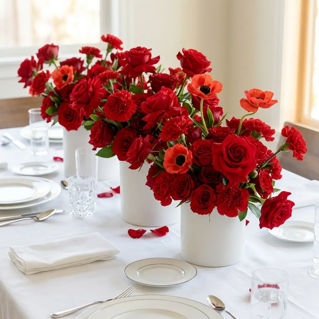 Monochromatic Red Floral Cascades