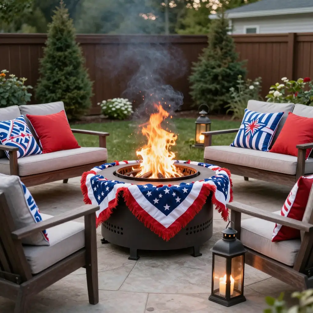 DIY Memorial Day Fire Pit Decor