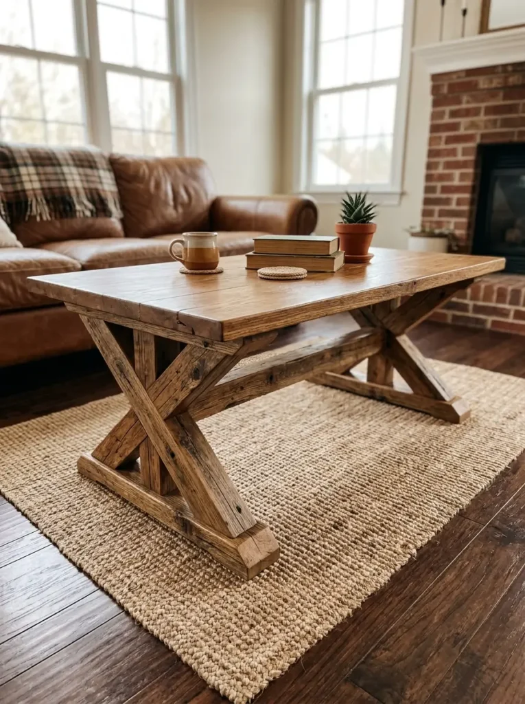 Rustic X-Base Table