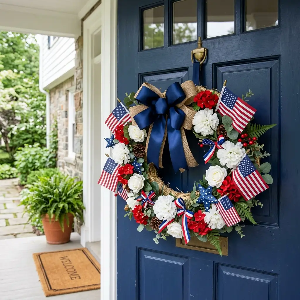 Patriotic Front Door Wreath