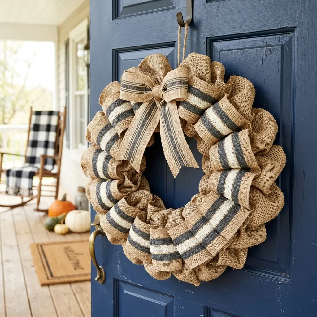 Oversized Burlap Door Wreaths