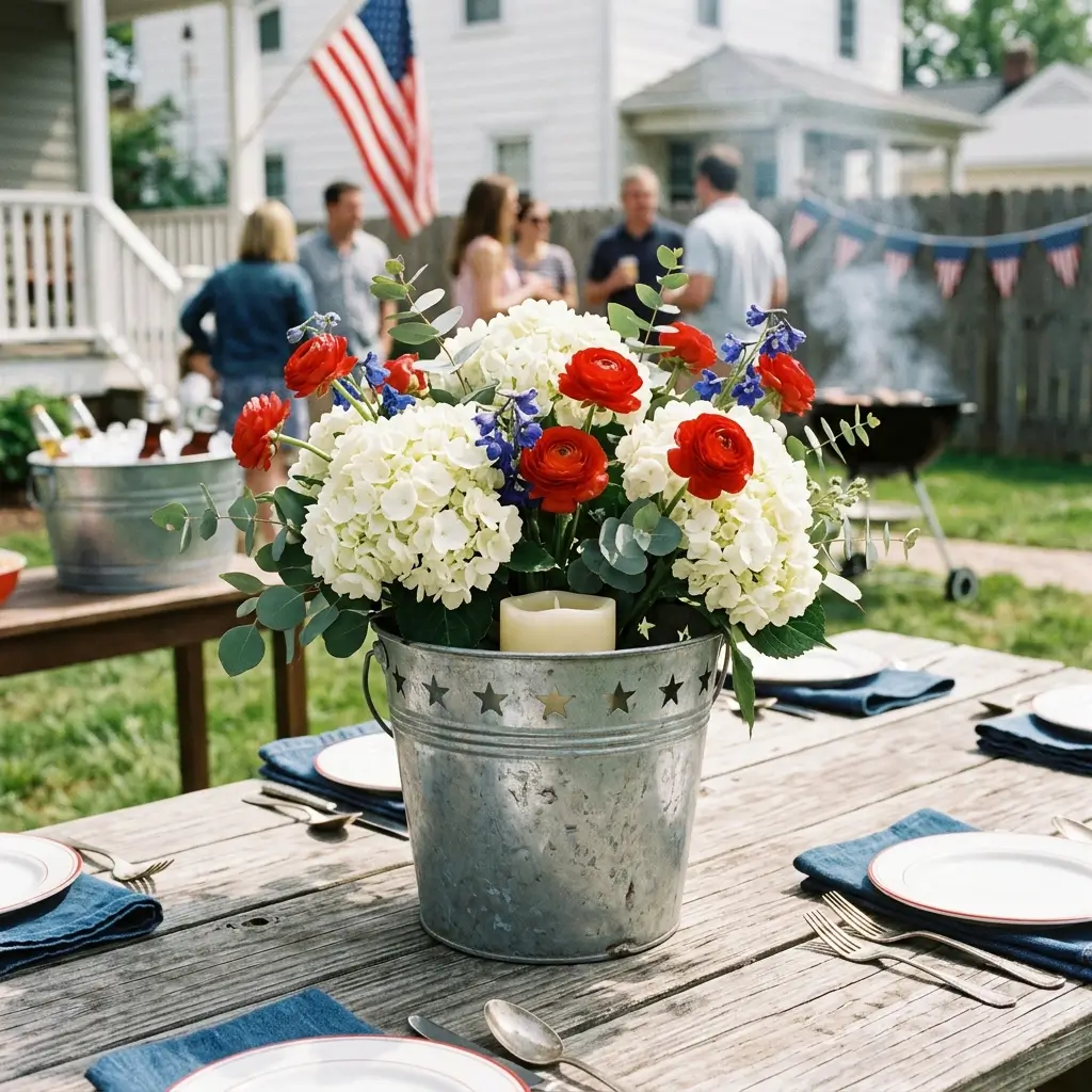Galvanized Metal Centerpieces