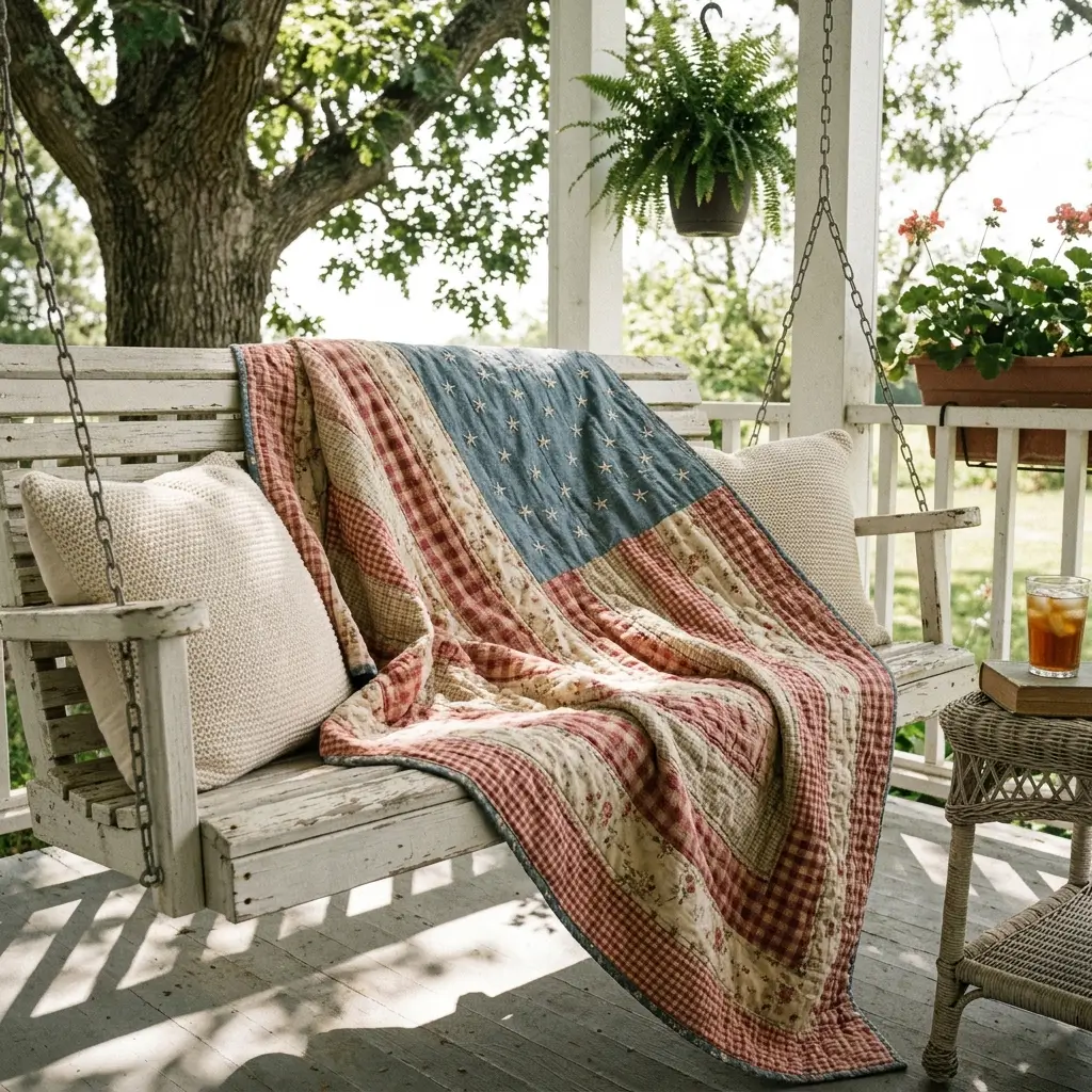 The "Grandmillennial" Flag Quilt