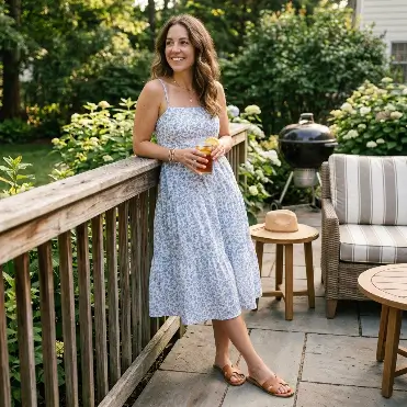 Casual Sundress With Flat Sandals