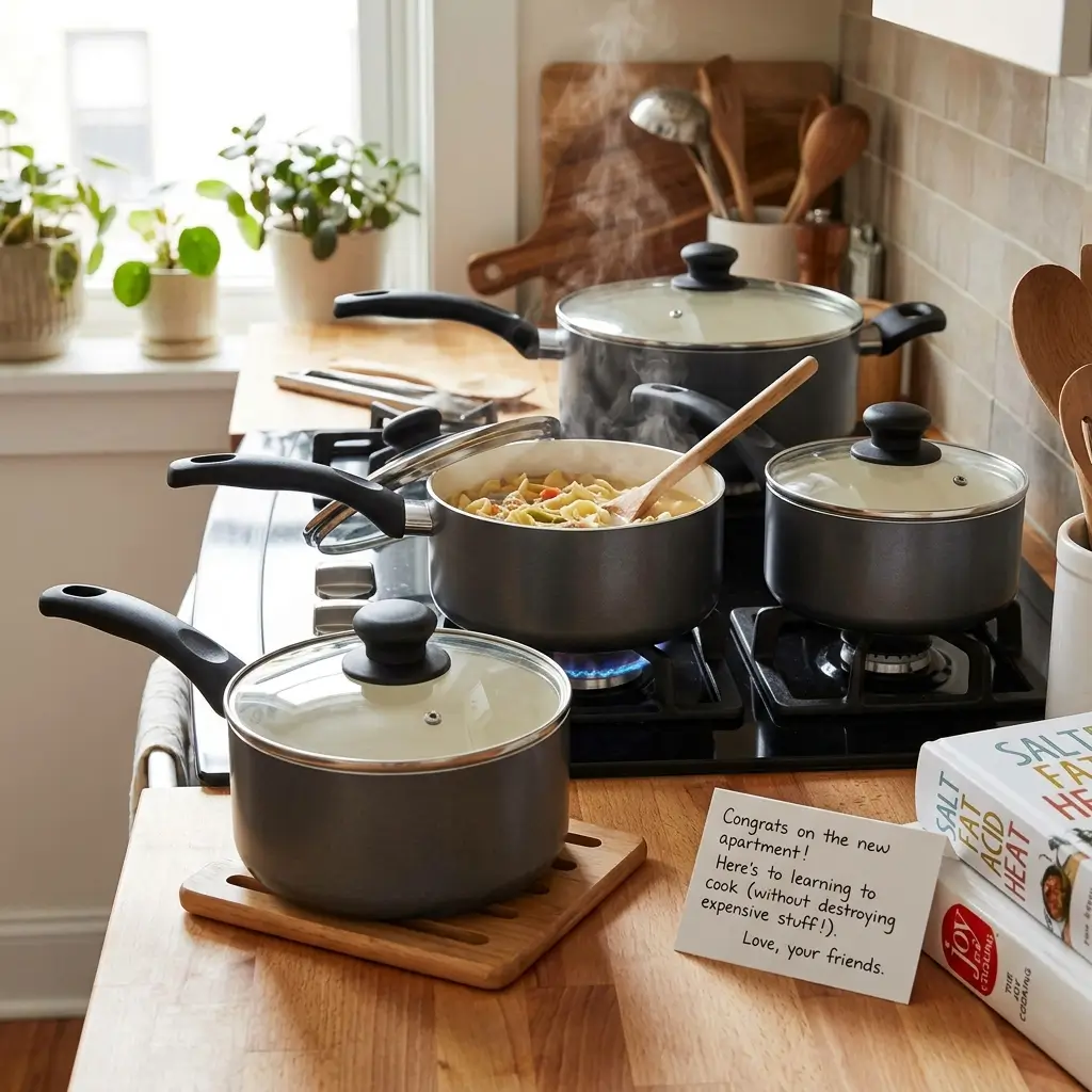 Cook N Home Ceramic Coating Saucepan Set