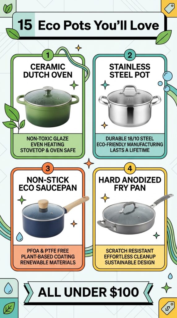 Eco-Friendly Cooking Pots with Glass Lids Under 100 USD