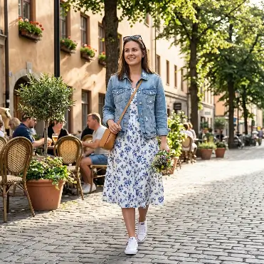 Denim Jacket Over a Summer Dress