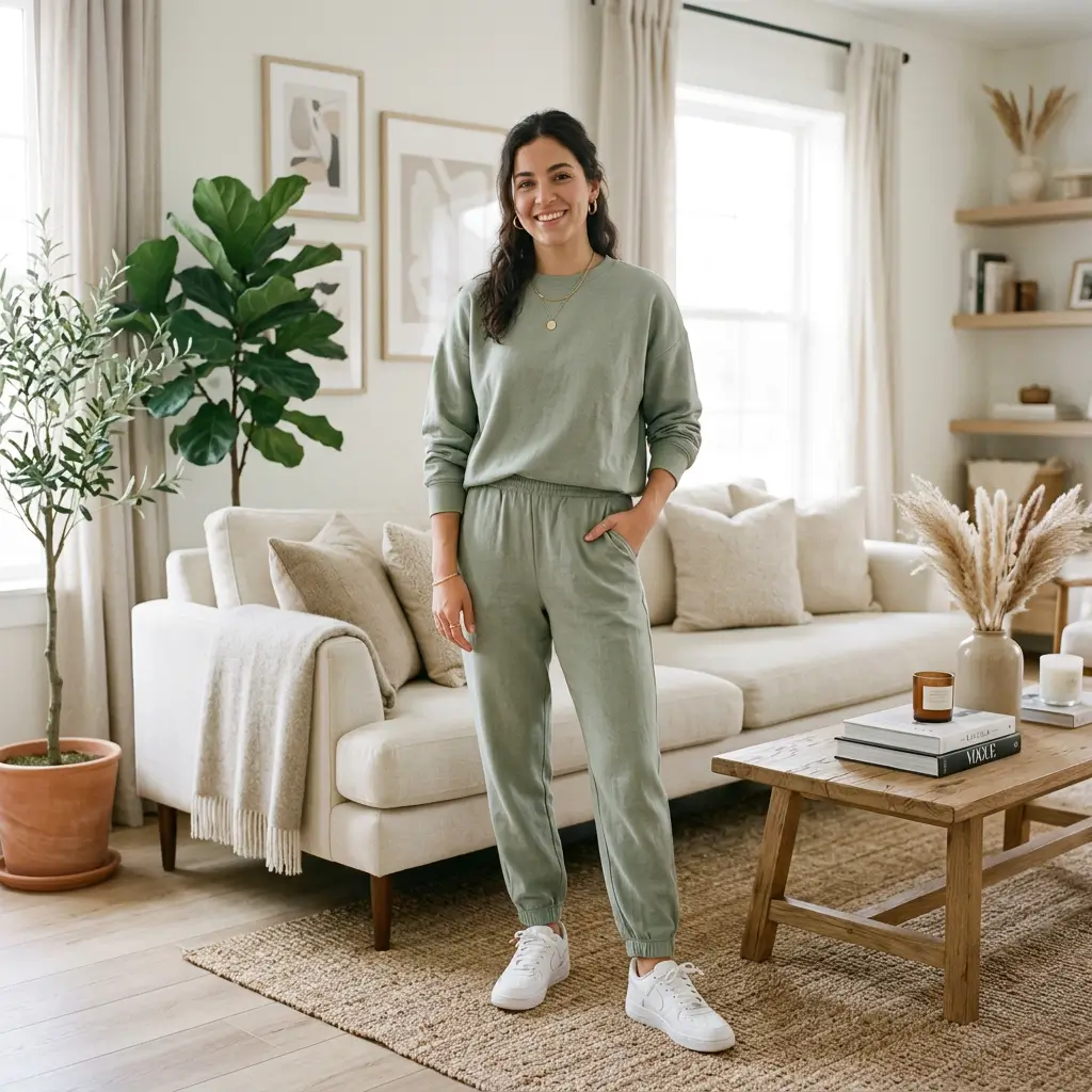 Matching Lounge Set With Sneakers