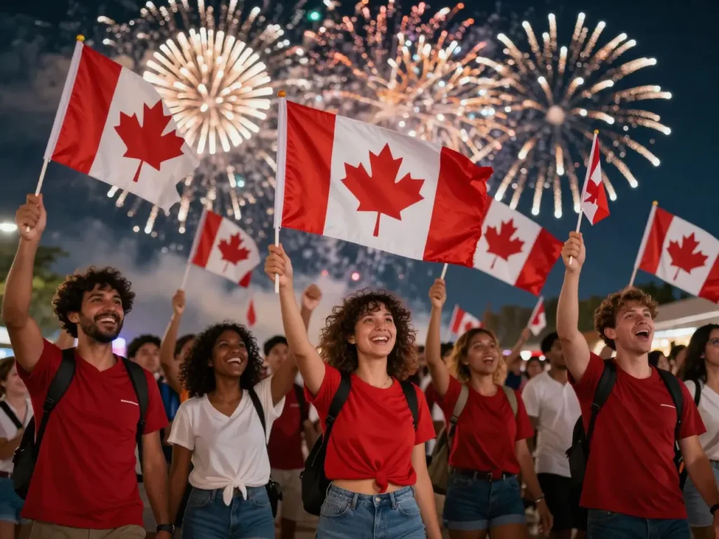 The maple leaf and the flag