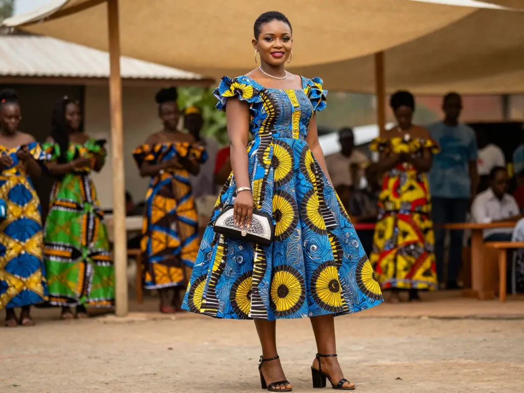 African Print Midi Dress
