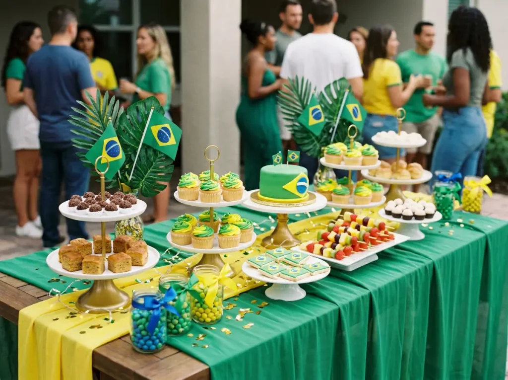Brazil Independence Day Dessert Table