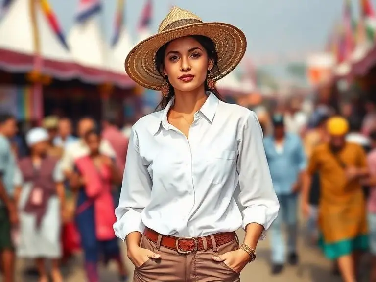 Chupalla Hat and Crisp White Blouse
