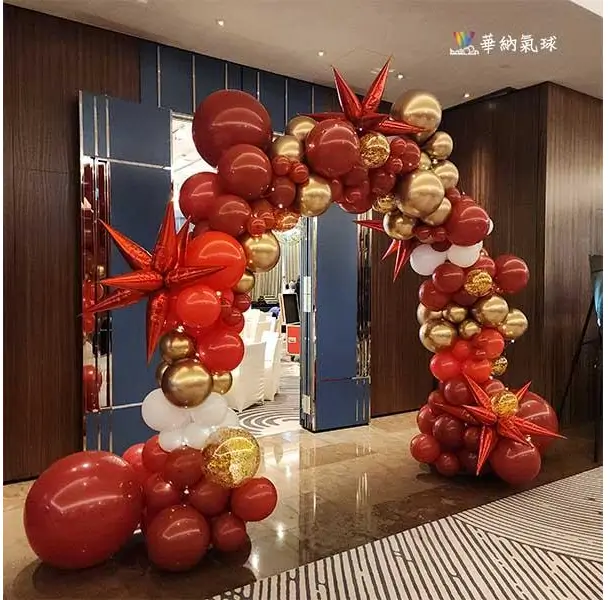 Red and Gold Balloon Arch