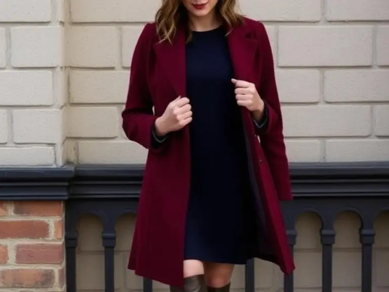 Deep Burgundy Wool Coat