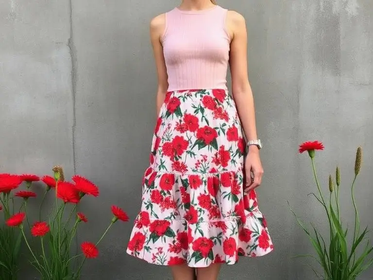 Floral Midi Skirt Inspired by the China Dress