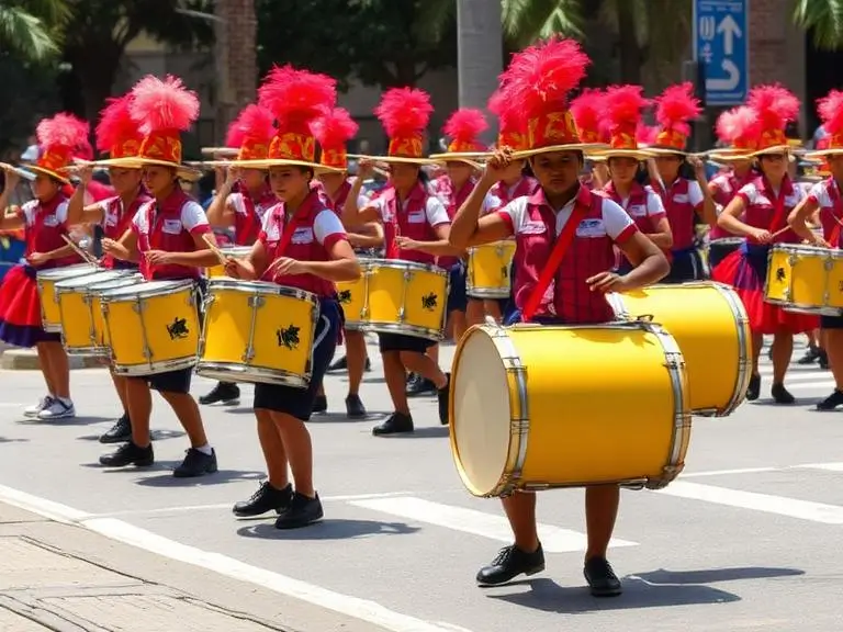 High School Drumlines Replace Military Tanks