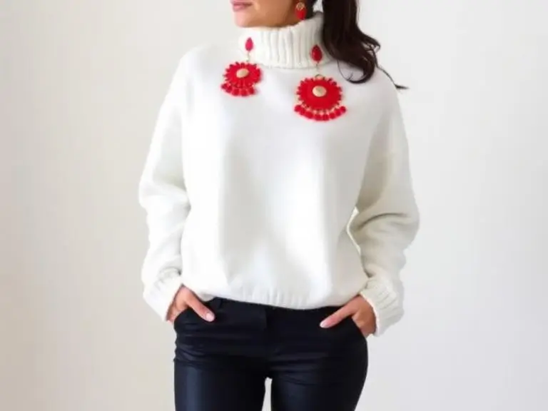 Oversized White Turtleneck
