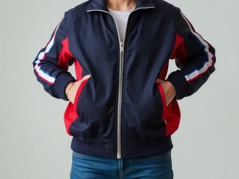 Sporty Track Jacket with National Accents