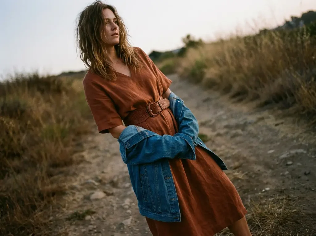 Statement Belt Over a Rustic Dress