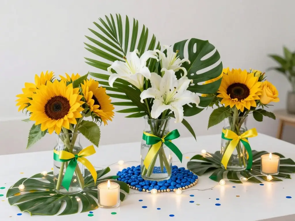 Tables with Brazilian-Inspired Centerpieces