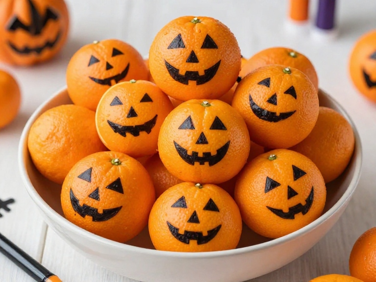 Clementine Jack-o'-Lantern Snack Station
