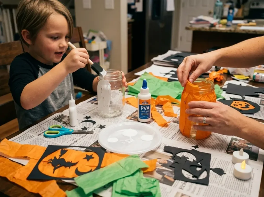 Glowing Mason Jar Witch Lanterns