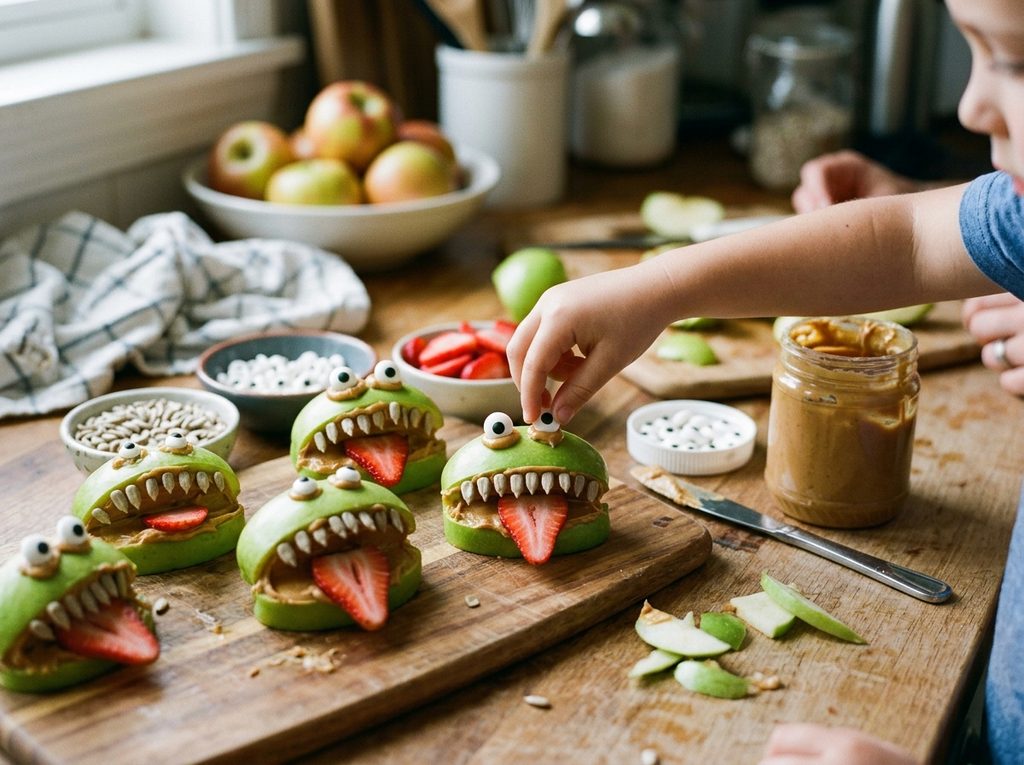 Peanut Butter Apple Monsters