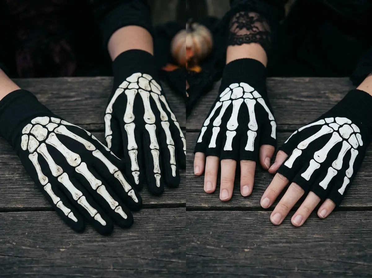 Skeleton Gloves and Fingerless Gloves