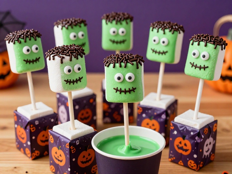 Frankenstein Marshmallow Pops