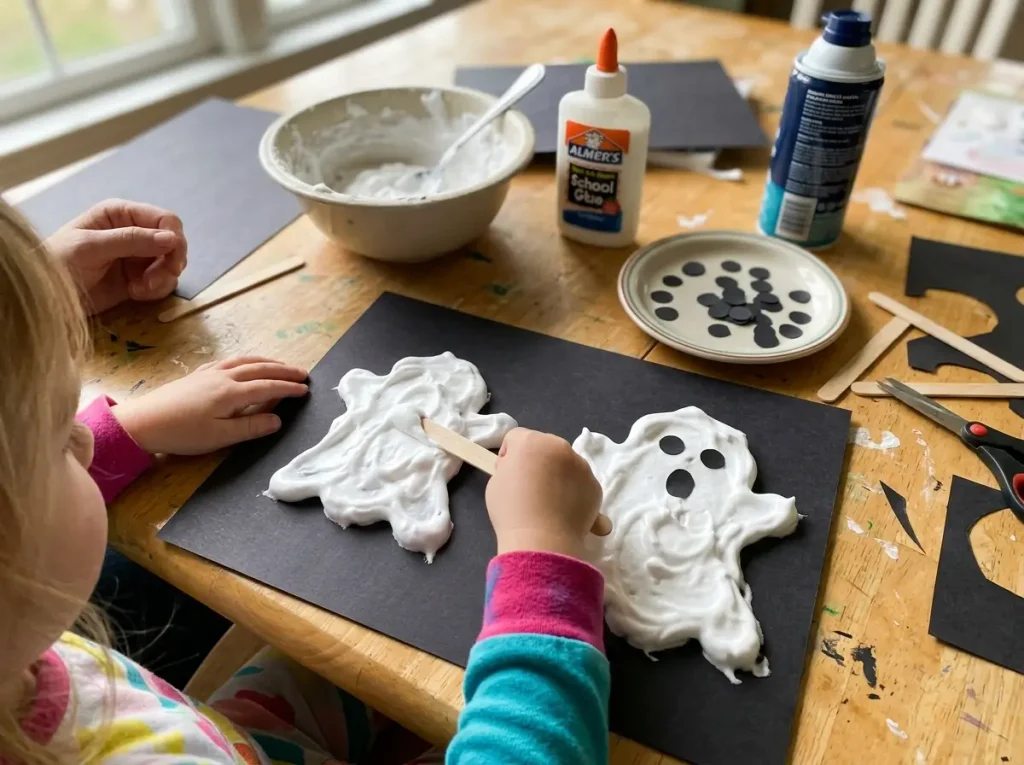 Puffy Paint Ghost Paper Art