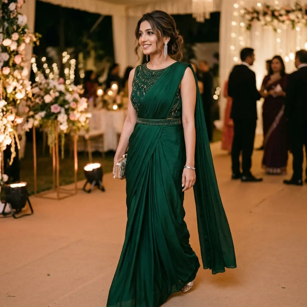 Contemporary Saree-Gown Look