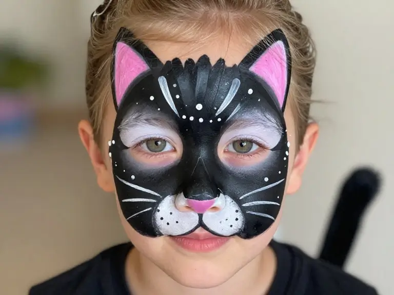 Cute Black Cat Face Paint