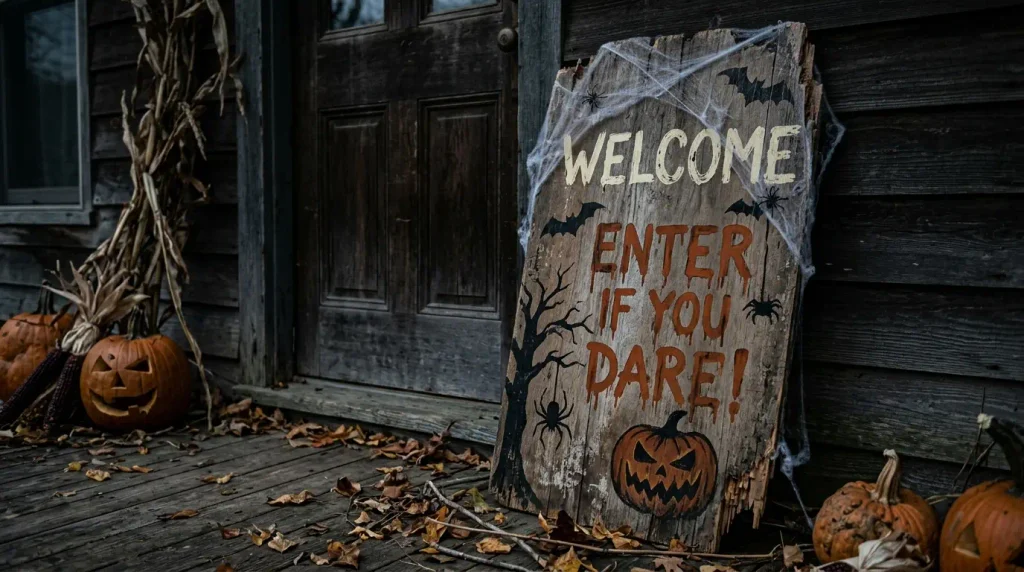 Make a Creepy Halloween Welcome Sign