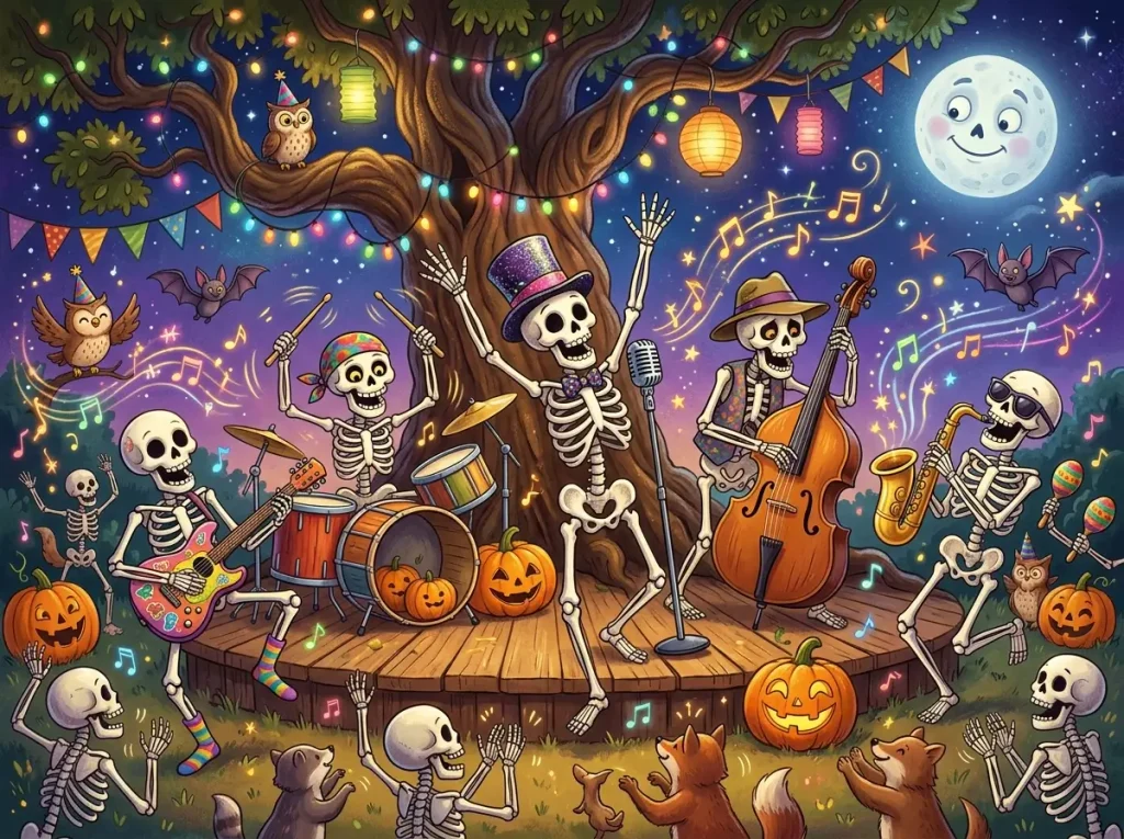 Playful Skeleton Jam Sessions for Giggles