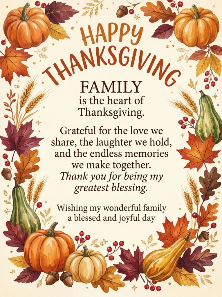 Thanksgiving Gratitude Quotes and Messages for Family